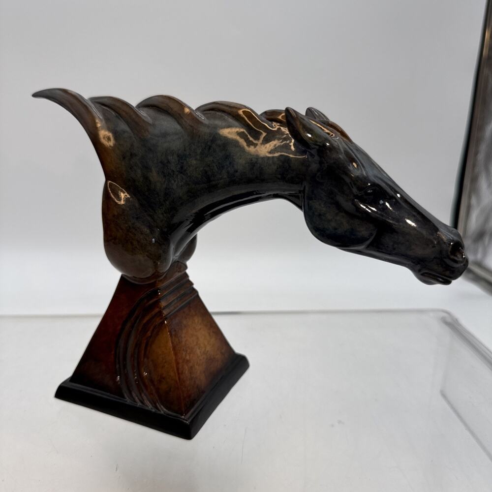 2006 Imago "Celebrity" Blue Horse Head Ceramic Sculpture Signed Stephen Herrero
